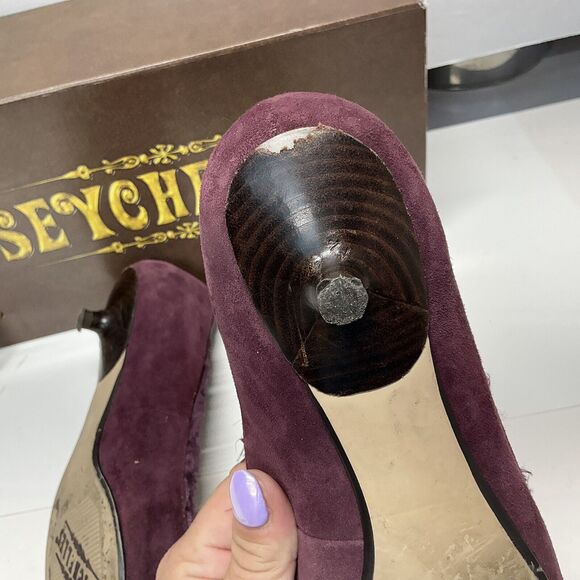 Women’s Seychelles Blackmail Burgundy Suede Kitten Heels, Size 8, Box Inc.‎ - Picture 7 of 13